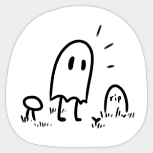 little ghost in the graveyard Sticker